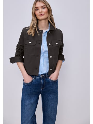 Street One Overshirt im Slik-Look mit Knopfleiste in Espresso Brown