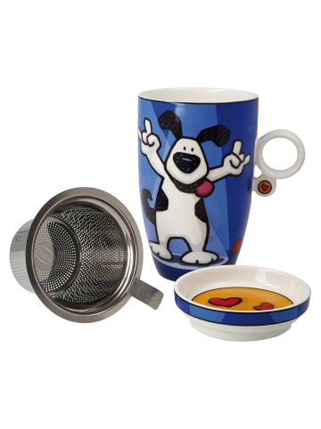 Goebel Teetasse mit Deckel und Sieb " Ed Heck  Rock On " in Bunt