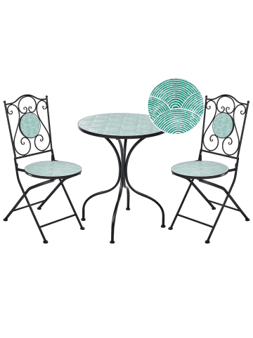 Beliani 3-tlg Bistro Set ANAPO in Schwarz/Grün
