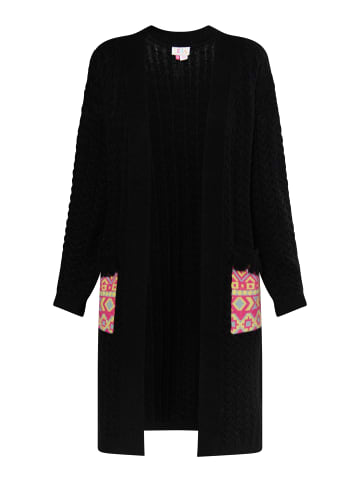 IZIA Damen Cardigan in Schwarz Mehrfarbig