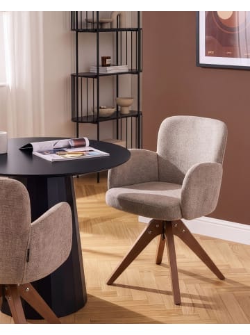 Beliani 2er-Set Esszimmerstuhl JEAN in Beige/Braun