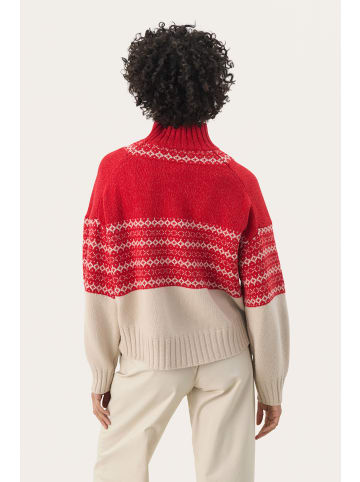PART TWO Strickpullover PinarPW Gerade Passform in Red Jacquard