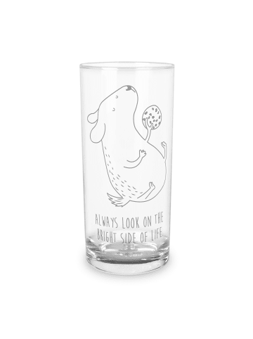 Mr. & Mrs. Panda Wasserglas Hund Keks mit Spruch in Transparent
