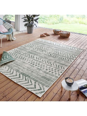 Indoor Outdoor Wendeteppich Biri in Grün Creme