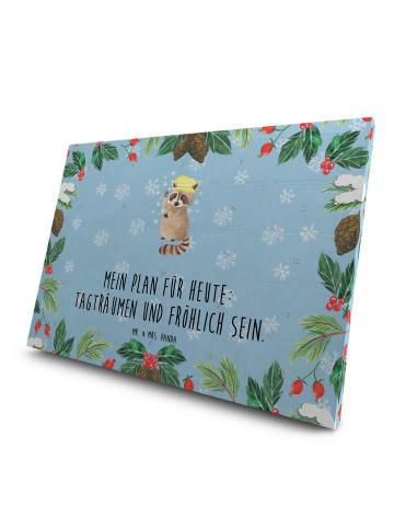 Mr. & Mrs. Panda Advents-Teekalender Waschbär mit Spruch in Eisblau