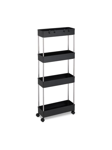 relaxdays Nischenwagen in Schwarz - (B)15,5 x (H)98 x (T)40,5 cm