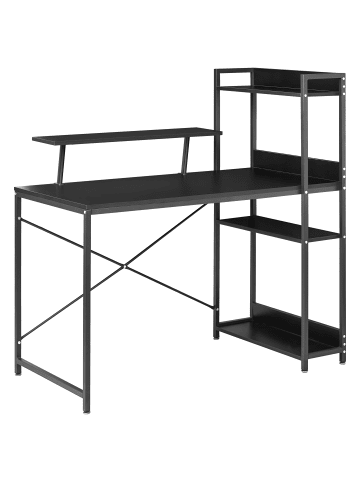 Beliani Schreibtisch BILOXY in Schwarz - (W) 140 x (H) 120 x (L) 64 cm