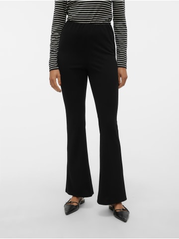 Vero Moda Lockere Stoffhose Stretch Flare Pants mit Schlag VMLIVA in Schwarz