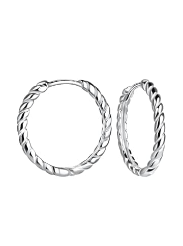 Alexander York Ohrringe, Creolen Twisted in 925 Sterling Silber, 2-tlg. in silber