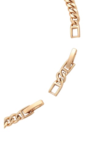 faina Women Curb Chain Link Bracelet in Rose Gold Navy