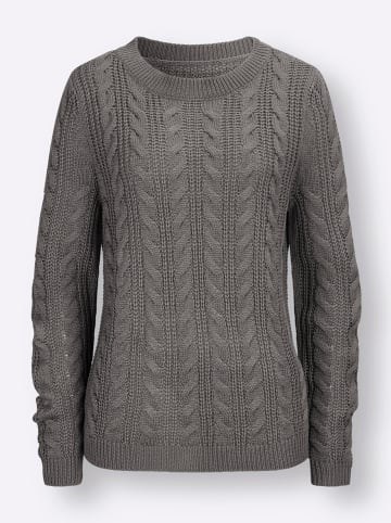 Sieh an! Rundhals-Pullover in grau