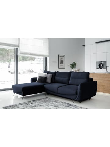 MF Design Sonic Recamiere Links in Dunkelblau -  (L) 276 x (B) 276 x (H) 100 cm