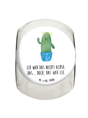 Mr. & Mrs. Panda glas für tee Kaktus Heilig mit Spruch in Weiß