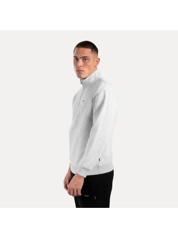 SMILODOX Half Zip Sweatshirt Jago in Grau Melange