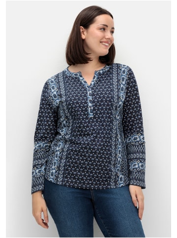 sheego Shirt in marine gemustert