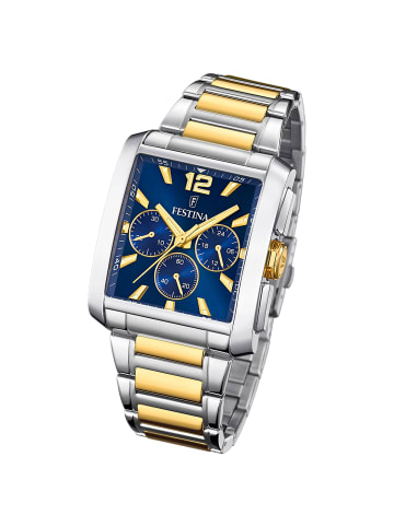 Festina Chronograph-Armbanduhr Festina Timeless Chronograph silber, gold (ca. 37mm)