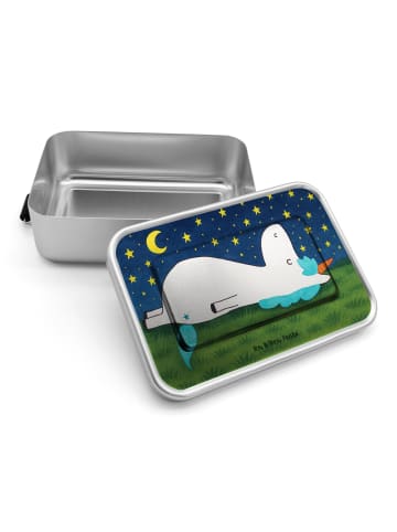 Mr. & Mrs. Panda Brotbox Einhorn Sternenhimmel Design ohne Spruch in Weiß