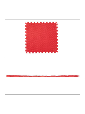 relaxdays 32x Bodenschutzmatten in Rot - (B)60 x (T)60 cm