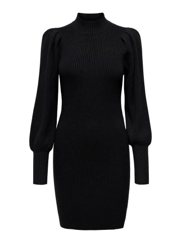 ONLY Langarm Mini Strickkleid Rundhals Pullover Shirt ONLKATIA in Schwarz