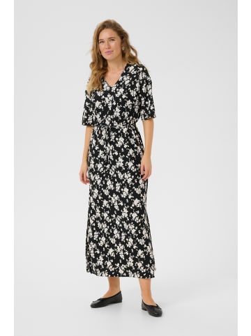 Kaffe Jerseykleid KAivanna Loose fit in Black, Chalk Flower Print