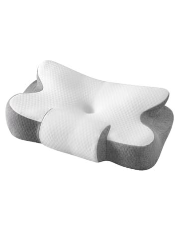 SONGMICS Nackenstützkissen Island in Weiß und Grau - (B)40 x (H)14 x (T)59 cm