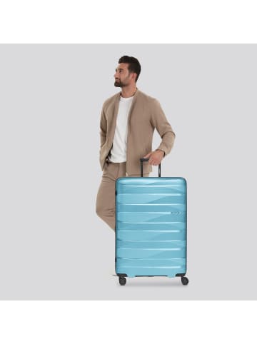 Bergpfeil Travel 4-Rollen Trolley L 75 cm mit Dehnfalte in glacier blue metallic
