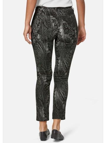 MADELEINE Paisley-Hose in samtiger Stretch-Qualität in grau / multicolor