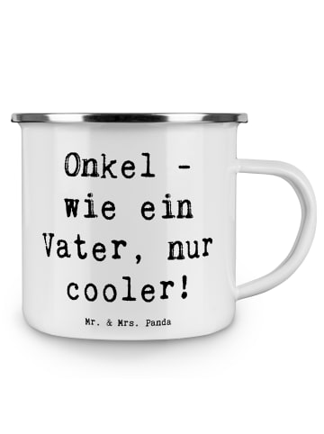 Mr. & Mrs. Panda becher emaille Spruch Cooler Onkel mit Spruch in Weiß