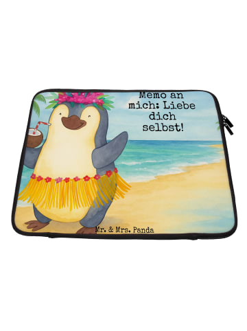 Mr. & Mrs. Panda Laptophülle Pinguin Kokosnuss Design mit Spruch in Weiß