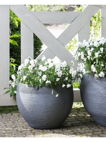 Beliani Outdoor Blumentopf ZAKROS in Grau - (W) 38 x (H) 30 x (L) 38 cm