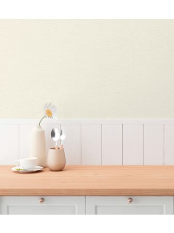 A.S. Création Tapete Nordic Plain in Cremeweiß