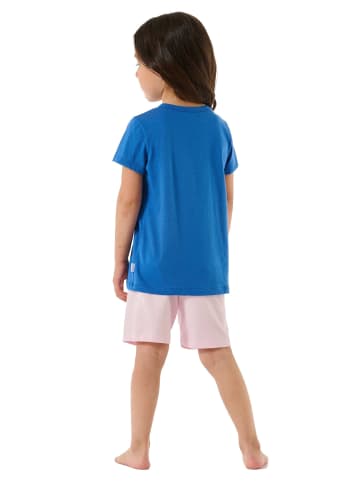 Schiesser Pyjama in Blau/Rosa