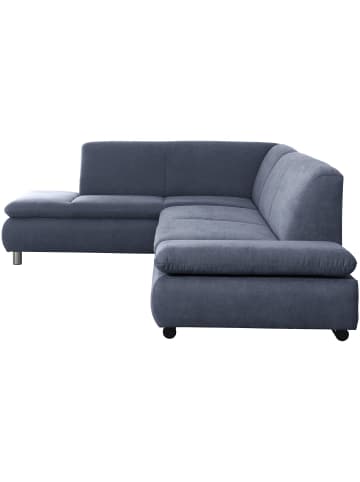 58 aufm Kessel ECKSOFA mit Ottomane links Kaye Flachgewebe blau