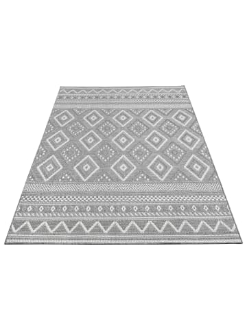 KADIMA DESIGN Teppich Kurzflor Rauten Wohnzimmer in Grau