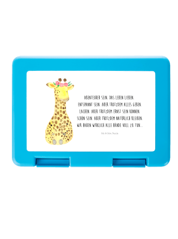Mr. & Mrs. Panda Brotbox Giraffe Blumenkranz mit Spruch in Weiß