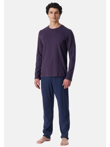Schiesser Schlafanzug Casual Essentials in Aubergine