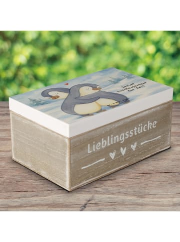 Mr. & Mrs. Panda Holzkiste Pinguin Bester Kuschelpartner der Wel... in Weiß