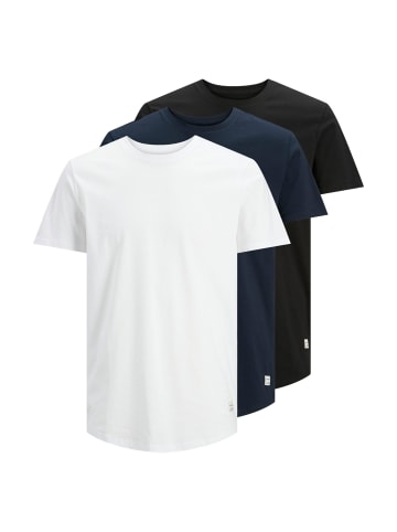 Jack & Jones T-Shirt 3er Pack in Weiß/Marineblau/Schwarz