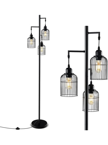 COSTWAY Moderne Stehlampe 169cm in Schwarz