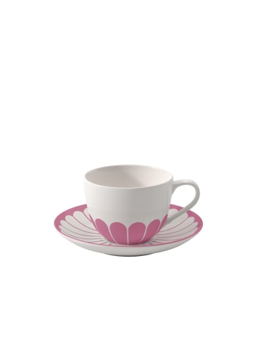 Kaffeetasse mit Untertasse Fleur Couleur in Cassis 160 ml