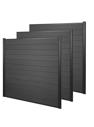 MCW WPC-Sichtschutz Savoie, 3er Set, 5,6m anthrazit