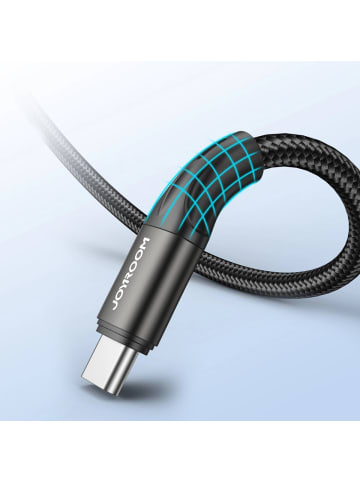 COFI 1453 USB Type-C zu USB Type-C 2 M, 60W Schnelllade- und Datenkabel in Schwarz