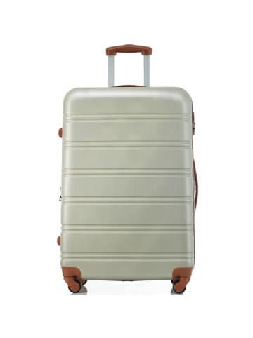 ABRIHOME Hartschalen Koffer mit 4 Universalrad Rollen und Schloss 74.5cm,Goldgrün