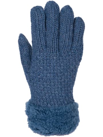 styleBREAKER Strickhandschuhe mit Perlmuster und Fleece in Jeansblau