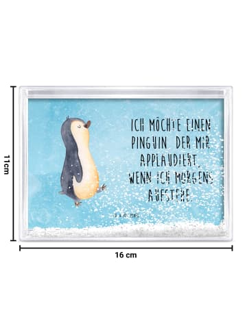 Mr. & Mrs. Panda 3D-Bilderrahmen Pinguin mHerzieren mit Spruch in Eisblau