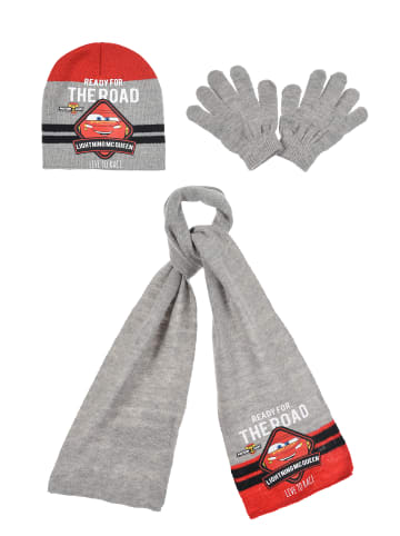 Disney Cars 3tlg. Set: Mütze, Schal und Handschuhe in Grau