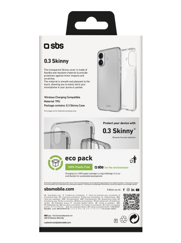 Apple SBS TESKINIP1667T, Cover, Apple, iPhone 16 Plus, 17 cm (6.7"), Transparent