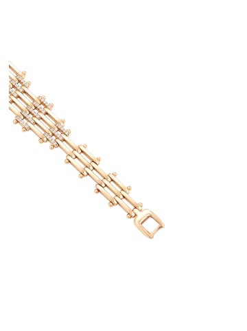 faina Women Wide Link Bracelet With Rhinestones in Rose Gold
