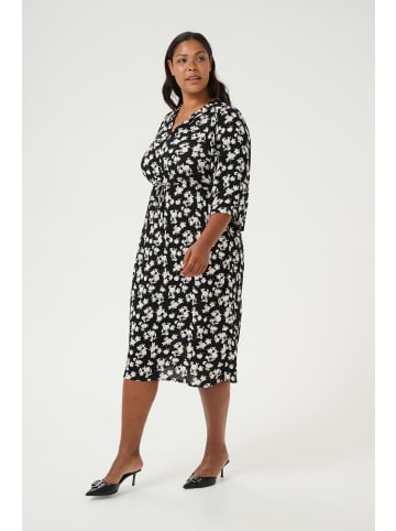 KAFFE curve Kleid KCjuna Regular fit in Black/Turtledove Flower Print