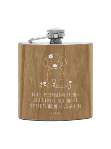 Mr. & Mrs. Panda Schnapsflasche Hund Dame mit Spruch in Braun